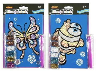 Obrázek z Flitrový obrázek A5 - motýl, ryba 